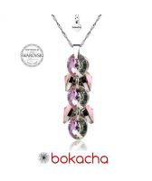 Колие с кристали Swarovski® OVAL Vitrail Light** VL 8мм, Лилаво-зелен, Код PR N382
