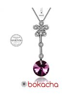 Колие FLOWER SWAROVSKI® RIVOLI 8мм Ametyst АВ, Лилав Аметист, Код PR N311
