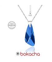 Колие с кристали Swarovski® WING 23мм Capri Blue - Син, Код PR N083