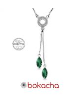 Колие AMIKOS SWAROVSKI® MARQUISE 10мм Emerald - Зелен, Код PR N541