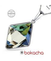Колие с кристали Swarovski® TILTED SPIKE Sahara**, Синьо-Зелен цвят, Код PR N542
