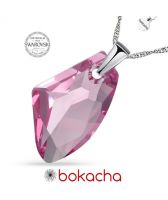Колие с кристали Swarovski® GALACTIC 19мм Light Rose - Розов, Код PR N540