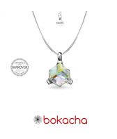 Колие с кристали SWAROVSKI® CUBE 8мм Crystal AB, Бял, Код PR N635