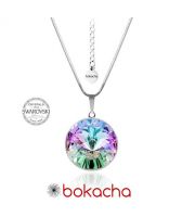 Колие с кристали Swarovski® RIVOLI 12мм Vitrail Light** VL- Лилаво-зелен, Код PR N023