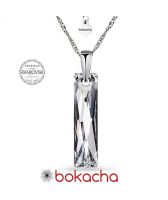 Колие с кристали SWAROVSKI® QUEEN Baguette 25 мм, CAL V SI - Бял цвят, Код PR N563