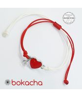 МАРТЕНИЦА Гривна с червен конец за Късмет, RED HEART SWAROVSKI® BICONE, Lite Opal, Бял, Код PR B658
