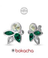 Елегантни Обеци DIVNA украсени с кристали SWAROVSKI®, Multi / Emerald, Зелен цвят, Код PR E665