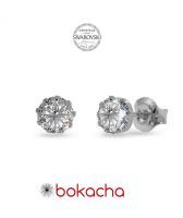 Обеци SWAROVSKI® CHATON 7мм, Crystal - Бял цвят, Код PR E614