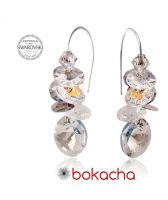 Обеци с кристали Swarovski® OVAL STRING Blue Shade**, Син, Код PR E403