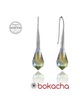 Обеци с кристали Swarovski® TEAR 15мм Vitrail Light** VL, Лилаво-зелен, Код PRFNO E355