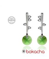 Обеци POINT SWAROVSKI® RIVOLI Emerald**, Зелен, Код PR E304
