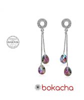 Обеци AMIKOS SWAROVSKI® MINI PEAR Vitrail Light** VL, Лилаво-зелен, 8мм, Код PR E460