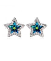 Обеци с кристали Swarovski® BRIGHT STAR Vitrail Medium** VM, Зелен, Код PR E215