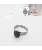 Пръстен с кристали Swarskovski® PAVE PURE 8мм HEM - Черен цвят, Код PR R606