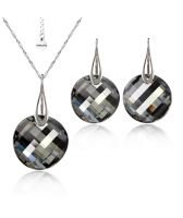 Бижута SWAROVSKI® TWIST 18мм Silver Night** AB - Черен, Колие и Обеци, Код PR S358A