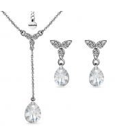 Бижута PASSION SWAROVSKI® MINI PEAR Crystal, Бял, Колие и Обеци (12 и 8мм), Код ZG PR S426