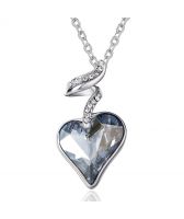 Луксозно Колие HEART IN LOVE с кристали Swarovski в нежно син цвят, GLORY Код ZD N017 