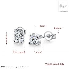 Обеци ЕМИЛИ с 18К Бяло Злато, Zerga Brand, Код 18KG E02026
