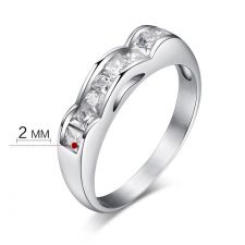 Пръстен ВЯРНОСТ-B, стомана с инкрустирани циркони, Код 316L R045-B