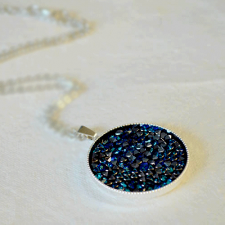 Колие с кристали Swarovski® CRYSTAL ROCK, Bermuda Blue BBL - Син, Код PRFNO N440B FNL