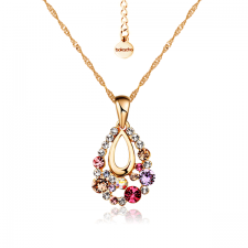 Колие с кристали SWAROVSKI® КЛЕЪР, 18K Златно покритие, ZERGA BRAND, Код ZG N459