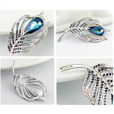 Внушителна Брошка ДАФНЕ със Swarovski Crystals, Zerga Brand, Код ZG M525