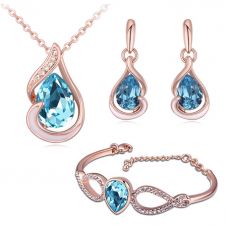 Бижута BLUE POWER, Swarovski Elements, 3 части- Колие, обеци и гривна, ZG S066 FNL