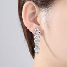 Луксозни Бижута ЛОРИ, Перли, Кристален Цирконий и 18К Бяло Злато, Колие и обеци, Zerga Brand LUX, ZG S061