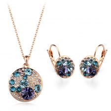 Комплект МАГНИТО ГОЛД, Swarovski Elements, бижута колекция Zerga, колие и обеци, ZG S002B