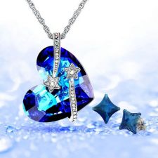 Бижута STAR HUG, Колие и обеци SWAROVSKI® Crystals в син цвят Bermuda Blue, GLORY Код ZD S070
