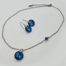 Колие CYBER с кристали SWAROVSKI® CLASSIC CUT 14мм Bermuda Blue BBL - Син цвят, Код PR N707
