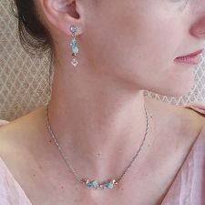 Обеци CANDY SEA с кристали Swarovski®, синьо-зелен цвят, Неръждаема Стомана, Код PR E693