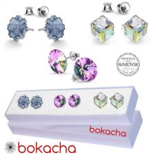 Сет Обеци с кристали Swarovski® JELLY, CUBE и RIVOLI 10мм, 6мм и 8мм, Многоцветни, Код PRFNS S430C