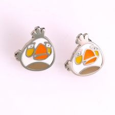Бижута за деца ANGRY BIRDS Бялото птиче, обеци, медицинска стомана 316L Е207 