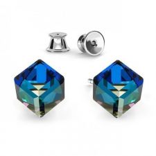 Сет Обеци с кристали Swarovski® TRILLIANT, CUBE и RIVOLI 7мм, 6мм и 6мм, Многоцветни, Код PR S430B