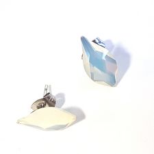 Обеци украсени със SWAROVSKI® FLAME White Opal - Бял опал цвят 14 мм, Код PR E628
