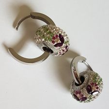 Обеци с талисман ВЪЛШЕБНА ГРАДИНА, Swarovski® Pave Beads, Код PR E531