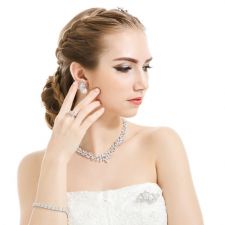 Луксозни Колие с Обеци ВИВИАН с Перли и Кристален Цирконий, Zerga Brand LUX, ZG S470
