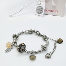 Гривна ЗВЕЗДНИ МОМЕНТИ с талисмани SWAROVSKI® Pave Beads, HEM - Черен, неръждаема стомана, Код PR B646