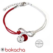 Гривна МАРТЕНИЦА SWAROVSKI® RIVOLI CRYSTAL & SIAM, бял и червен цвят, Код PR B446C