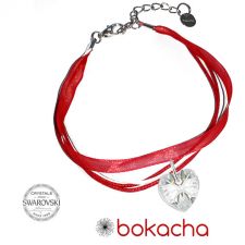 Гривна МАРТЕНИЦА SWAROVSKI® HEART CRYSTAL бял цвят, Код PR B435
