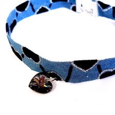 Чоукър колие Charming Choker Swarovski® HEART 14мм Silver Night** AB - Черен, Код PR N517