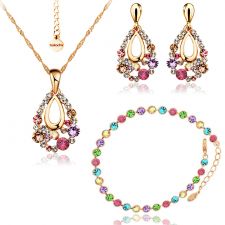 Бижута с кристали SWAROVSKI® КЛЕЪР, Колие, гривна и Обеци, ZERGA BRAND, Код ZG S459-3