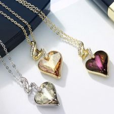 Прелестнни Бижута AMETHYST HEART IN LOVE, Колие и обеци GLORY SWAROVSKI® Crystals, Код ZD S062