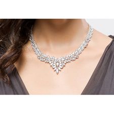 Колие ЕЛИСА с Кристален Цирконий и Бяло златно покритие, Zerga LUX Brand, Код ZG N566