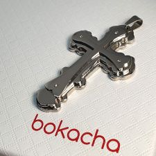 Висулка от стомана КРЪСТ, колекция BokaSTEEL, медицинска стомана, 316L P037