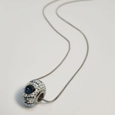 Комплект бижута БЕЗЦЕННА ЛЮБОВ с талисман Swarovski® PAVE BEADS, Montana- Син, Колие и Обеци, Код PR S679-2
