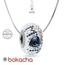 Колие БЕЗЦЕННА ЛЮБОВ с талисман Swarovski® PAVE BEADS, Montana- Син цвят, Неръждаема Стомана, Код PR N679