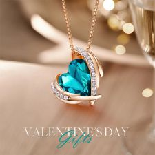 Впечатляващо Колие ANGEL HEART, Crystals from SWAROVSKI® в страстно зелено с розово злато, GLORY Код ZD N065