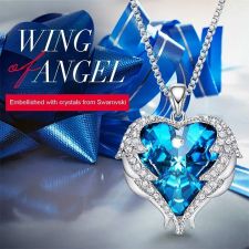 Колие WING of ANGEL с кристал SWAROVSKI® в син цвят Bermuda Blue, GLORY Код ZD N067 FNL